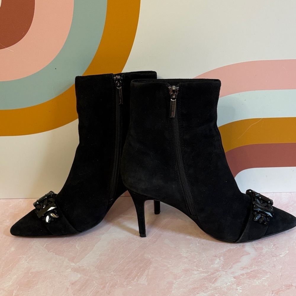 Karl Lagerfeld Black Heeled Boots with Embellishments - Picture 12 of 15